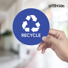 Load image into Gallery viewer, Bulk Case of 200 Sets - Sutter Signs 3pk Recycle Stickers for Trash Bins, 4&quot; Weatherproof Vinyl Stickers