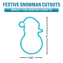 Load image into Gallery viewer, Bulk Case of 100 Sets - Snowman Paper Cutouts 54pcs | Bulletin Board Cut Outs for Party Decorations, Classroom, Wall Decor