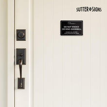 Load image into Gallery viewer, Bulk Case of 100 Signs - Do Not Knock or Ring Doorbell Sign - 4x6" Adhesive Plastic