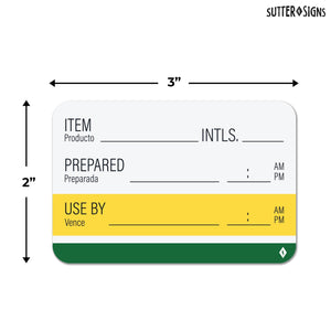 Bulk Case of 50 Sets - 600pcs Shelf Life Labels for Food Rotation & Food Prep, 300 per Roll 2" x 3" (Pack of 2)
