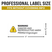 Load image into Gallery viewer, Bulk Case of 50 Sets - 1000pcs Prop 65 Warning Stickers 0.5" x 1", Perforated Safety Labels for Shipping Receiving Prop 65 California Warning Labels