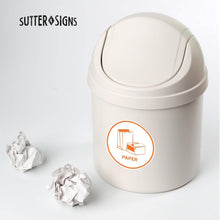 Load image into Gallery viewer, Bulk Case of 250 Sets - Sutter Signs Recycling Stickers for Trash Can, 6" Wide | Paper, Aluminum, Plastic, Glass, Compost