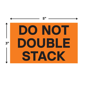 Bulk Case of 10 Rolls - 1000 pcs Do Not Stack Stickers for Shipping 3x5 inch Label Roll by Sutter Signs