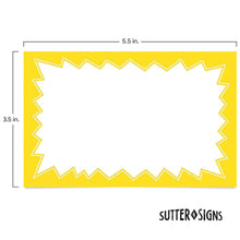 Load image into Gallery viewer, Bulk Case of 100 Sets - Sale Signs for Retail Stores 50pcs, 3.5&quot; x 5.5&quot; | Yellow Starburst Paper Card Price Tags for Yard Sale, Garage Sale