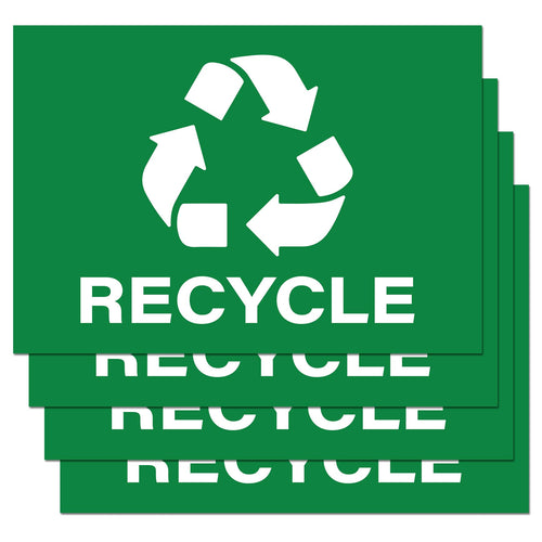 Bulk Case of 200 Sets - Recycle Stickers, Self Adhesive Weatherproof Vinyl Stickers, Green, 7