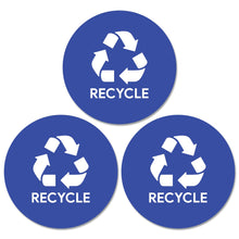 Load image into Gallery viewer, Bulk Case of 200 Sets - Sutter Signs 3pk Recycle Stickers for Trash Bins, 4&quot; Weatherproof Vinyl Stickers