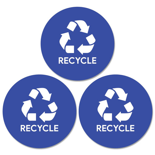 Bulk Case of 200 Sets - Sutter Signs 3pk Recycle Stickers for Trash Bins, 4