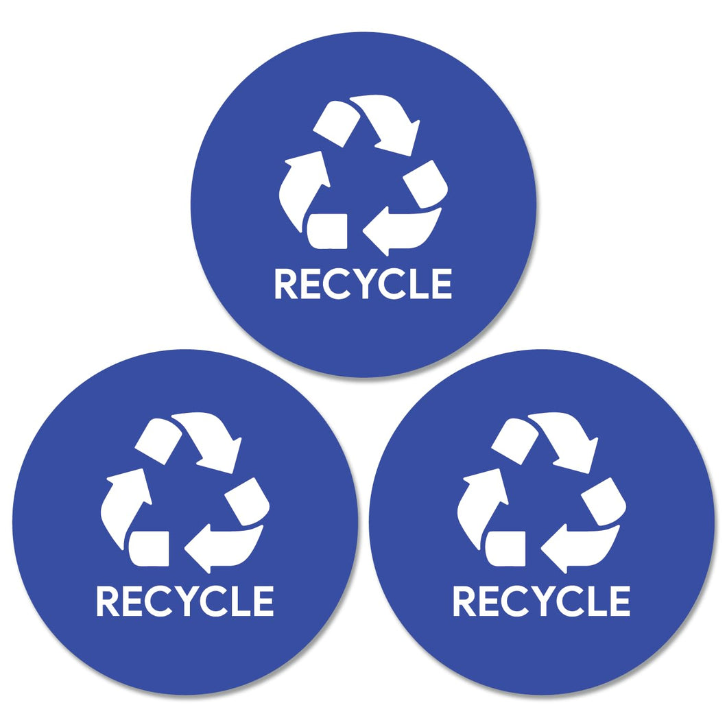 Bulk Case of 200 Sets - Sutter Signs 3pk Recycle Stickers for Trash Bins, 4