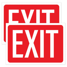 Load image into Gallery viewer, Bulk Case of 250 Sets - 2pcs Exit Sign Stickers for Business | Weatherproof Vinyl Self Adhesive Sticker for Door, 10&quot; x 7&quot;
