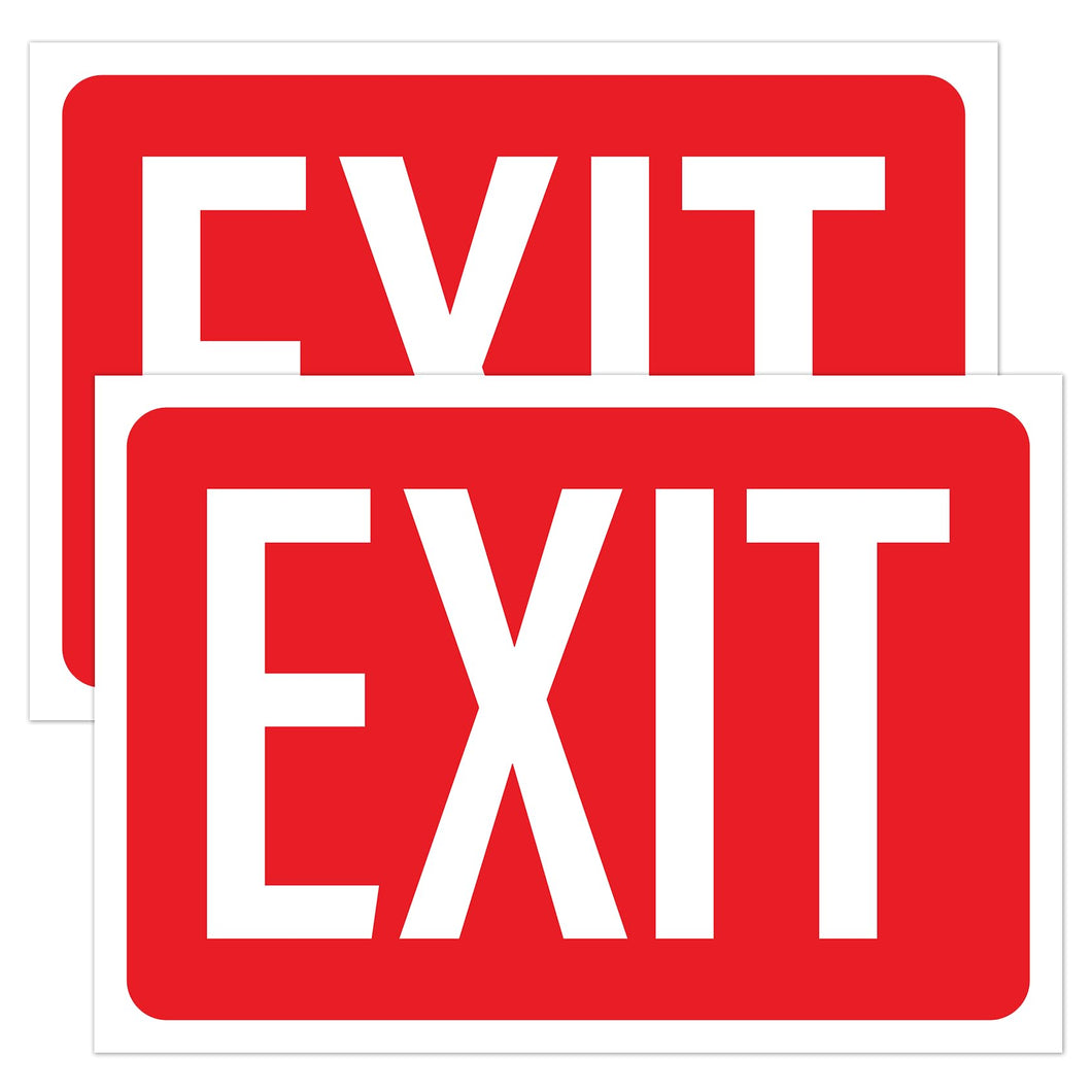 Bulk Case of 250 Sets - 2pcs Exit Sign Stickers for Business | Weatherproof Vinyl Self Adhesive Sticker for Door, 10