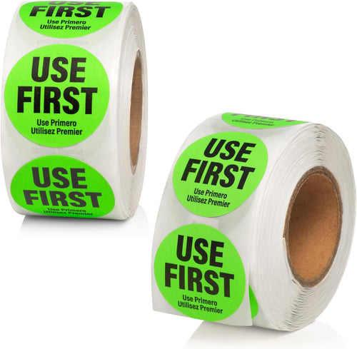 Bulk Case of 50 Sets - 1000 Labels Use First Stickers for Food Service, 1.5-inch Wide, by Sutter Signs