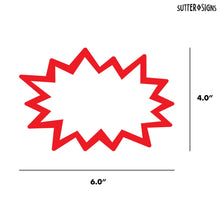 Load image into Gallery viewer, Bulk Case of 48 Sets - Starburst Signs with Stickers 200pcs | 100pcs Cards &amp; 100pcs Sticker Dots. 4x6 inch (White)