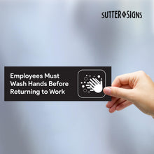 Load image into Gallery viewer, Bulk Case of 250 Sets - Employees Must Wash Hands Restroom Stickers (Pack of 2)