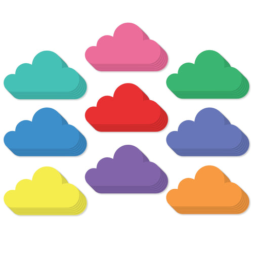 Bulk Case of 100 Sets - Paper Cloud Cutouts 108pcs | Cut Out Shapes for Bulletin Board, Classroom, Decorations, Crafts