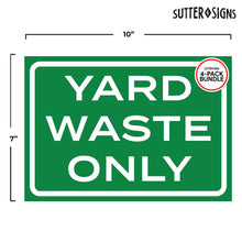 Load image into Gallery viewer, Bulk Case of 200 Sets - 4pk Yard Waste Stickers 10" x 7" | Weatherproof Vinyl Yard Waste Only Compost Stickers for Outdoor Trash Can