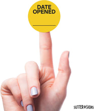 Load image into Gallery viewer, Bulk Case of 100 Sets - 500pcs Date Opened Stickers, Medication Safety Label, Food Date Label Roll, 1.25" Diameter