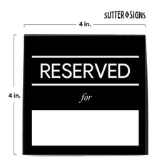 Load image into Gallery viewer, Bulk Case of 100 Sets - Reserved For Table Signs 20 Pack | Table Tent Place Cards for Weddings, Restaurants, Events
