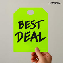 Load image into Gallery viewer, Bulk Case of 20 Sets - Blank Car Mirror Hang Tags | For Sale Signs for Vehicle Window | Auto Dealership Supplies | Neon Green, 8.5" x 11" (Pack of 50)