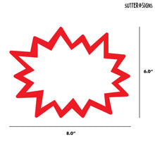Load image into Gallery viewer, Bulk Case of 66 Sets - Starburst Signs with Stickers 100pcs | 50pcs Cards &amp; 50pcs Sticker Dots. 6x8 inch (White)