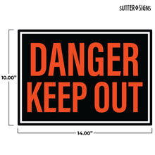 Load image into Gallery viewer, Bulk Case of 60 Signs - Danger Keep Out Sign | Private Property No Trespassing Keep Out Sign, 10x14 Inch Rust-free Aluminum