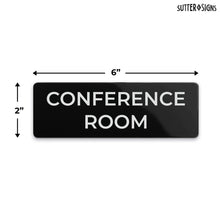 Load image into Gallery viewer, Bulk Case of 250 Signs - Conference Room Sign, Durable ABS Plastic with Full Adhesive Backing, Sign for Door or Wall, 2x6&quot;