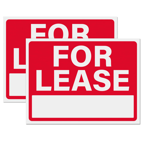 Bulk Case of 84 Sets - For Lease Sign 12x16, Plastic Sign for Home, Office, Commercial Propety, Waterproof Plastic (Pack of 2)