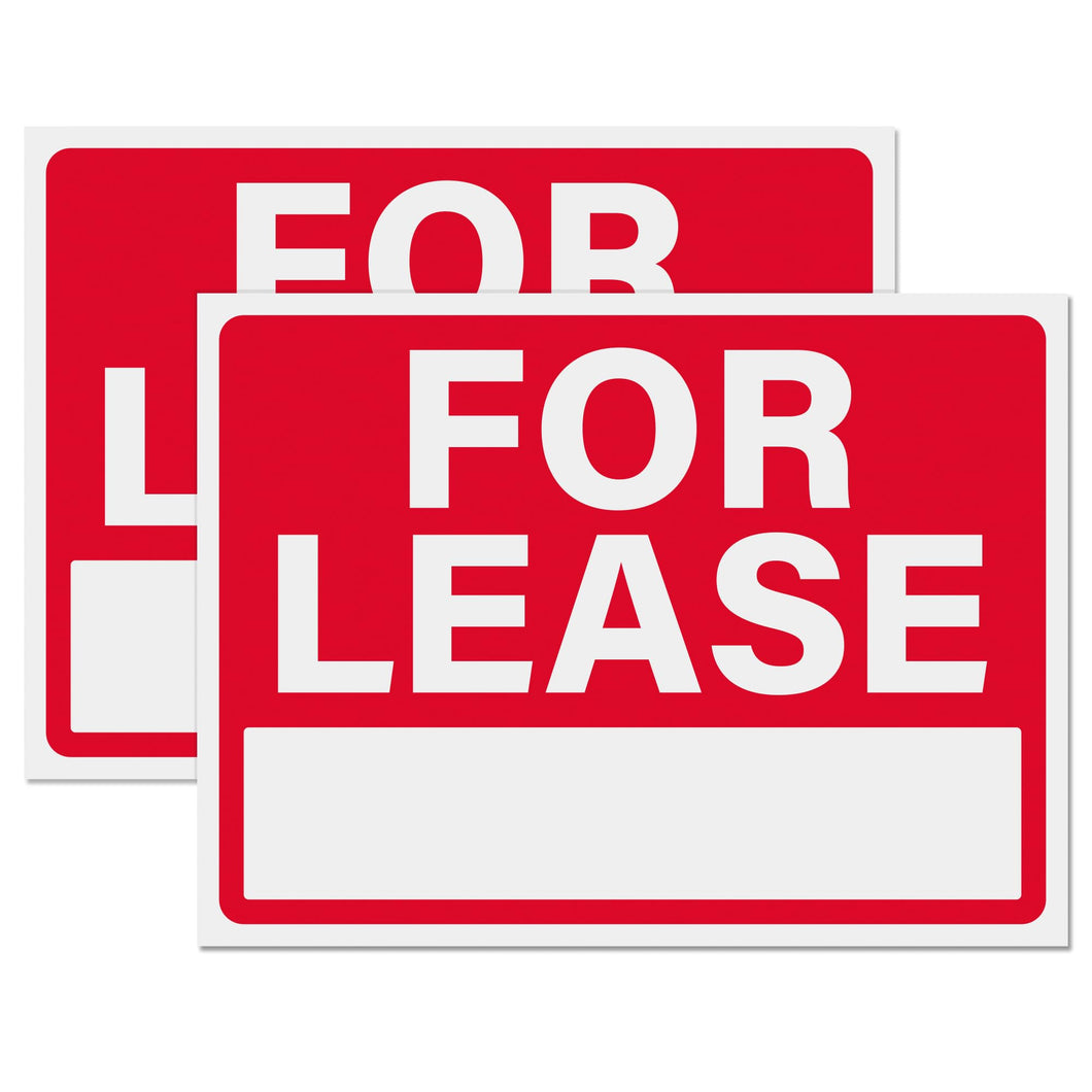 Bulk Case of 84 Sets - For Lease Sign 12x16, Plastic Sign for Home, Office, Commercial Propety, Waterproof Plastic (Pack of 2)