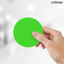 Load image into Gallery viewer, Bulk Case of 100 Rolls - 300pcs Neon Green Dot Sticker Label Roll, 2&quot; Diameter Labels, 300/roll