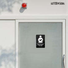 Load image into Gallery viewer, Bulk Case of 100 Sets - Mother's Room Sign with Braille, Self-Adhesive Plastic for Nursing Lactation Breastfeeding Room, 6" x 9", Black/White, ABS Plastic