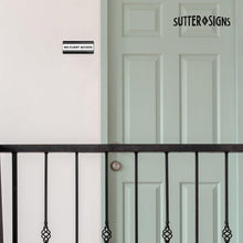 Load image into Gallery viewer, Bulk Case of 100 Signs - No Guest Access Sign 2x5", ABS Plastic Owners Closet Door Sign with Adhesive Backing for Vacation Rentals