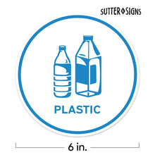 Load image into Gallery viewer, Bulk Case of 250 Sets - Sutter Signs Recycling Stickers for Trash Can, 6&quot; Wide | Paper, Aluminum, Plastic, Glass, Compost