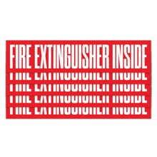 Load image into Gallery viewer, Bulk Case of 250 Sets - 5pk Fire Extinguisher Inside Sticker, Weatherproof Adhesive Decal Signs for Truck, 9" x 2"