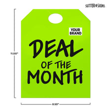 Load image into Gallery viewer, Bulk Case of 20 Sets - Blank Car Mirror Hang Tags | For Sale Signs for Vehicle Window | Auto Dealership Supplies | Neon Green, 8.5" x 11" (Pack of 50)