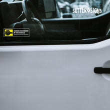 Load image into Gallery viewer, Bulk Case of 250 Sets - in Car Camera Recording Sticker 4pcs | Camera Recording in This Vehicle Decals for Rideshare, Van, Truck, Taxi Drivers. Clear Weatherproof Vinyl, 6" x 2"