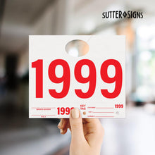 Load image into Gallery viewer, Bulk Case of 3 Sets - Car Service Tags 1000-1999 | Service Dispatch Numbers Auto Dealer Vehicle Repair Mirror Hang Tags with Numbered Key Tags, 1000 Ct