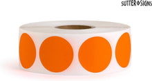 Load image into Gallery viewer, Bulk Case of 50 Sets - 2000pcs Neon Orange Dot Sticker Label Roll, 1" Diameter, Labels for Inventory, Color Code Labels, Organization Stickers, 1000/roll (Pack of 2)