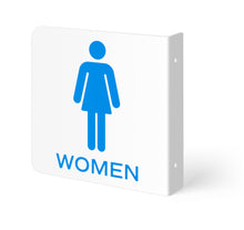 Load image into Gallery viewer, Bulk Case of 100 Sets - Women&#39;s Restroom Sign | 6&quot; x 6&quot; Double Sided Wall Mounted Projecting Sign