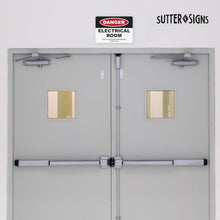 Load image into Gallery viewer, Bulk Case of 50 Sets - Danger Electrical Room Aluminum Sign, 10x7, Rust-free Aluminum Sign with Pre-drilled Mounting Holes by Sutter Signs
