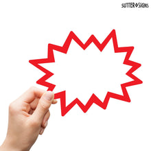 Load image into Gallery viewer, Bulk Case of 66 Sets - Starburst Signs with Stickers 100pcs | 50pcs Cards &amp; 50pcs Sticker Dots. 6x8 inch (White)