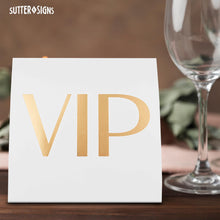 Load image into Gallery viewer, Bulk Case of 100 Sets - VIP Table Sign 10 Pack | Reserved Table Tent Night Club Signs for Bottle Service, Parties, Events (White)