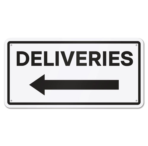 Bulk Case of 100 Signs - Deliveries with Left Arrow Sign, 12