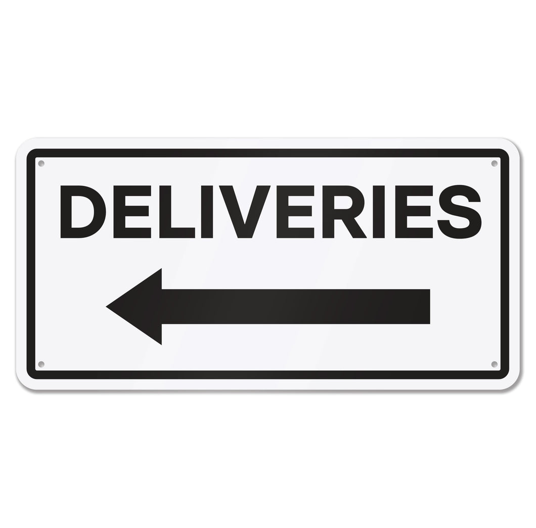Bulk Case of 100 Signs - Deliveries with Left Arrow Sign, 12