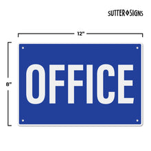 Load image into Gallery viewer, Bulk Case of 100 Signs - Office Sign, Rust-free Aluminum Sign for Office, Restaurant, Construction Work Site, 12x8 with Mounting Holes by Sutter Signs