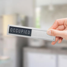 Load image into Gallery viewer, Bulk Case of 100 Signs - Vacant Occupied Sign for Bathroom Door | Stainless Steel Slider Magnet w/Included Adhesive Stickers for Mounting