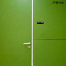 Load image into Gallery viewer, Bulk Case of 250 - Utility Room Sign, Durable ABS Plastic with Full Adhesive Backing, Sign for Door or Wall, 2x6"