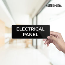 Load image into Gallery viewer, Bulk Case of 250 Signs - Electrical Panel Sign, Durable ABS Plastic with Full Adhesive Backing, Sign for Door or Wall, 2x6&quot;