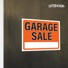 Load image into Gallery viewer, Bulk Case of 50 Sets - 4pk Garage Sale Signs 14" x 11", Large Weatherproof Plastic Signs with Fill In Arrows and Address Input Area for Easy Naviagation to Your Garage Sale