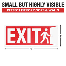 Load image into Gallery viewer, Bulk Case of 250 Sets - 3pcs Exit Sign Stickers, 10" x 4" Weatherproof UV Laminated Vinyl Exit Stickers for Office, Workplace, Business