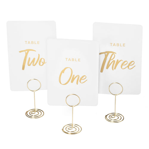 Bulk Case of 20 Sets - Wedding Table Numbers 1-30 Gold Card Holders Set | Elegant Table Seating Signs for Wedding Receptions