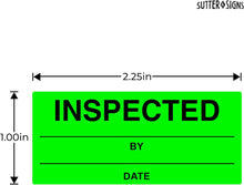 Load image into Gallery viewer, Bulk Case of 100 Rolls - 600pcs Inspected Stickers for Quality Control, Inventory, Color Coding, 1" x 2.25" Labels